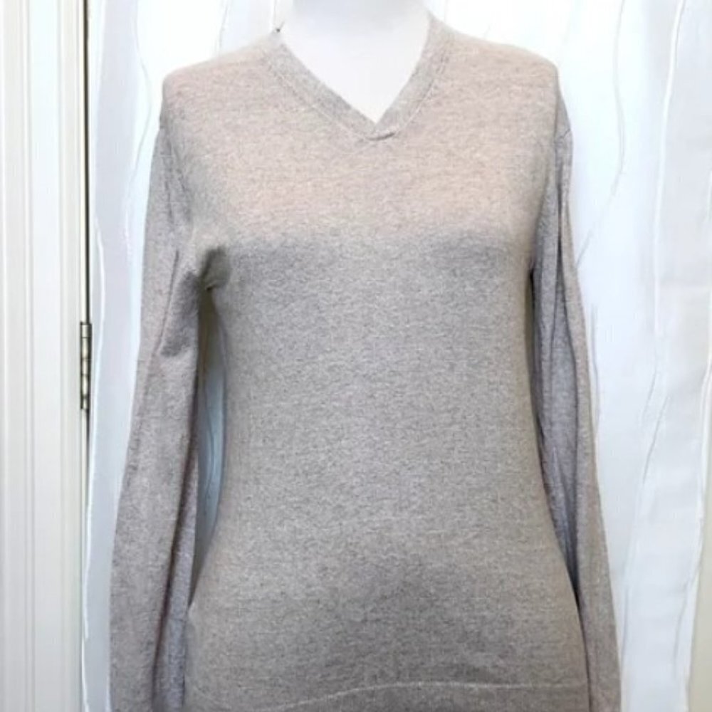 Perry Ellis Cream Linen Blend Pullover Sweater